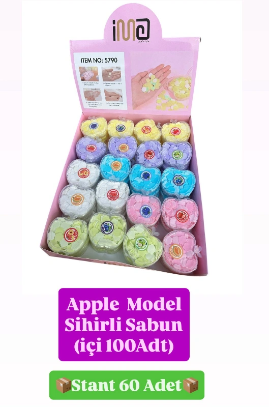 APPLE MODEL BÜYÜK SİHİRLİ SABUN / STANT 60 ADET